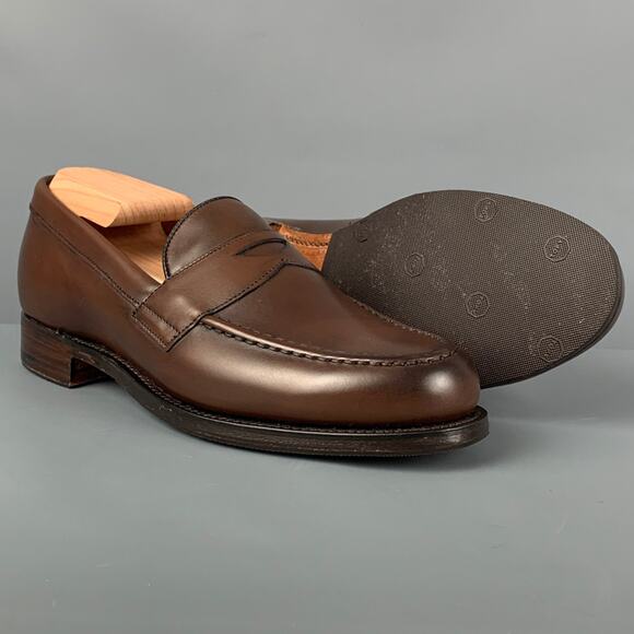 JOSEPH CHEANEY Size 6 Brown Leather Penny Loafers - Picture 3 of 9